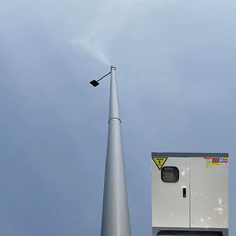 水云間旋轉(zhuǎn)噴霧樁，噴霧燈桿降塵案例